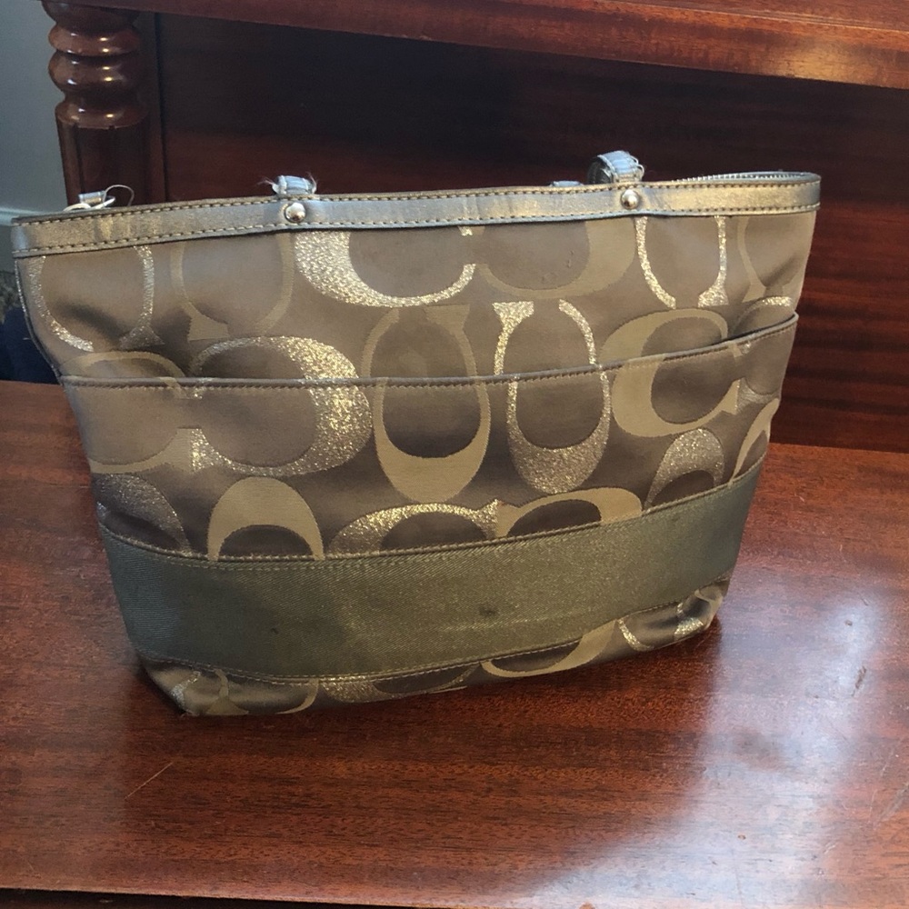 Silver coach purse